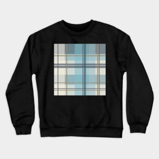 winter plaid in ice blue and beige seamless pattern Crewneck Sweatshirt